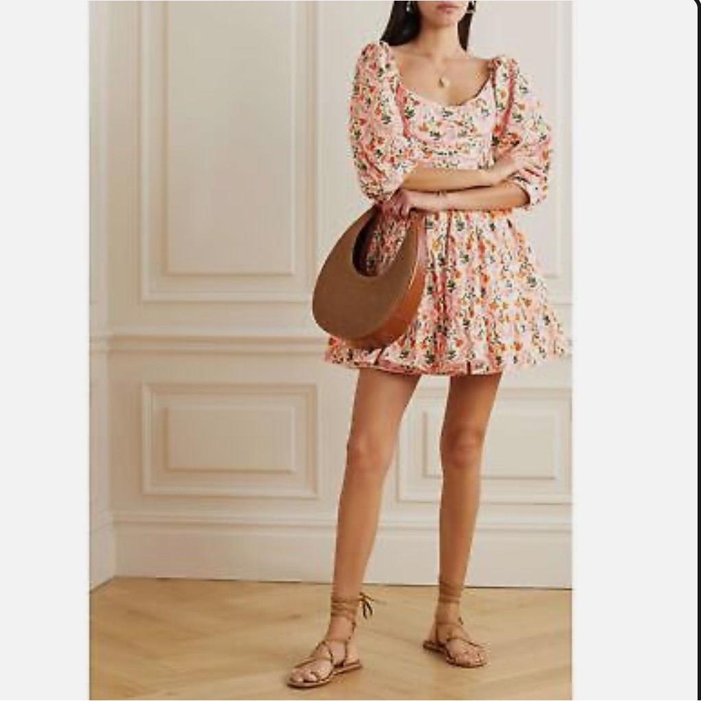 Agua By Agua Bendita Guanabana Botanico Rosa Floral Mini Dress